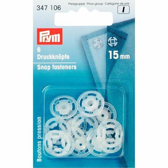 Prym Aannaaidrukknoop Kunststof Transparant 15mm