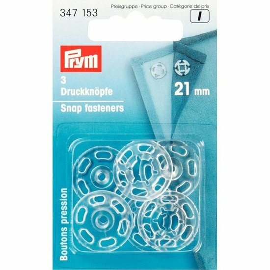 Prym Aannaaidrukknoop Kunststof Transparant 21mm