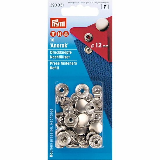 Prym Anorak Drukknoop Zilver 12mm Navulling
