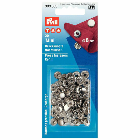Prym Jersey Drukknoop Zilver 8mm Navulling