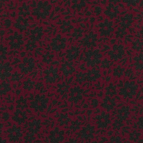 Viscose Pauline Bloempjes Bordeaux