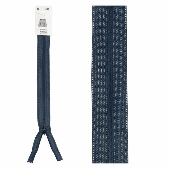 Blinde Rits - 40cm - Nachtblauw (560)
