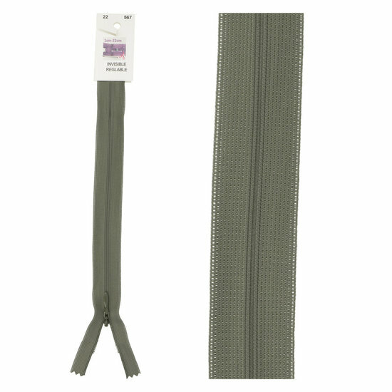 Blinde Rits - 40cm - Olijfgroen (567)