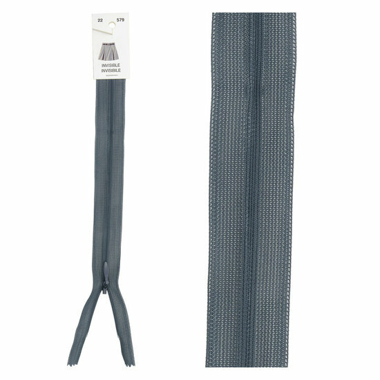 Blinde Rits - 60cm - Blauwgrijs (579)