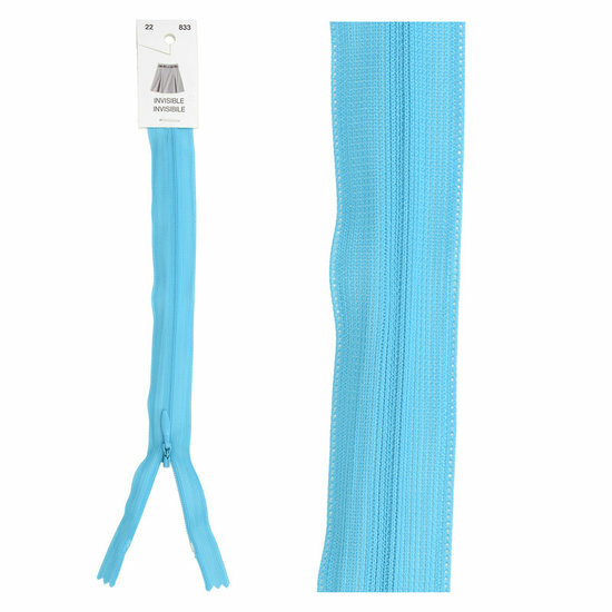 Blinde Rits - 60cm - Lichtturkoois (833)