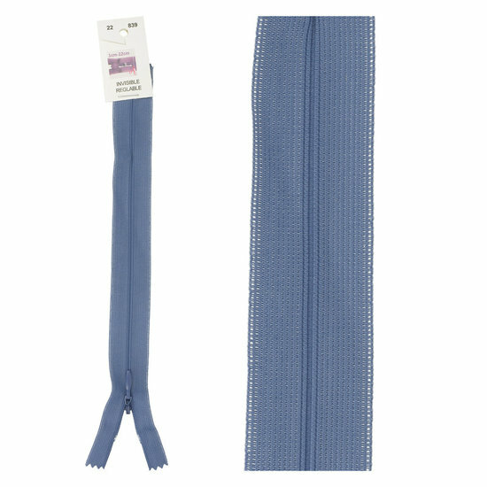 Blinde Rits - 40cm - Staalblauw (839)