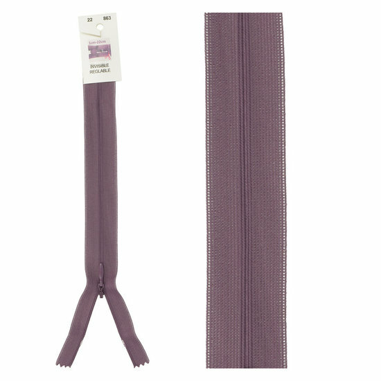 Blinde Rits - 60cm - Pruim (863)