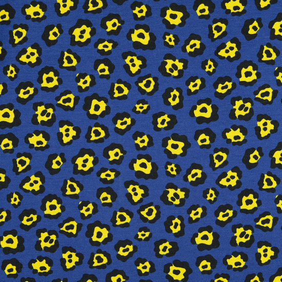 French Terry Pantervlekken Blauw