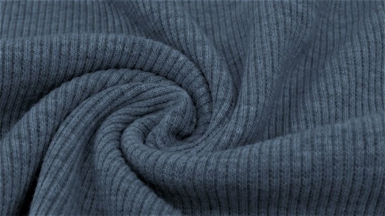 Jersey - Uni Rib - Jeansblauw