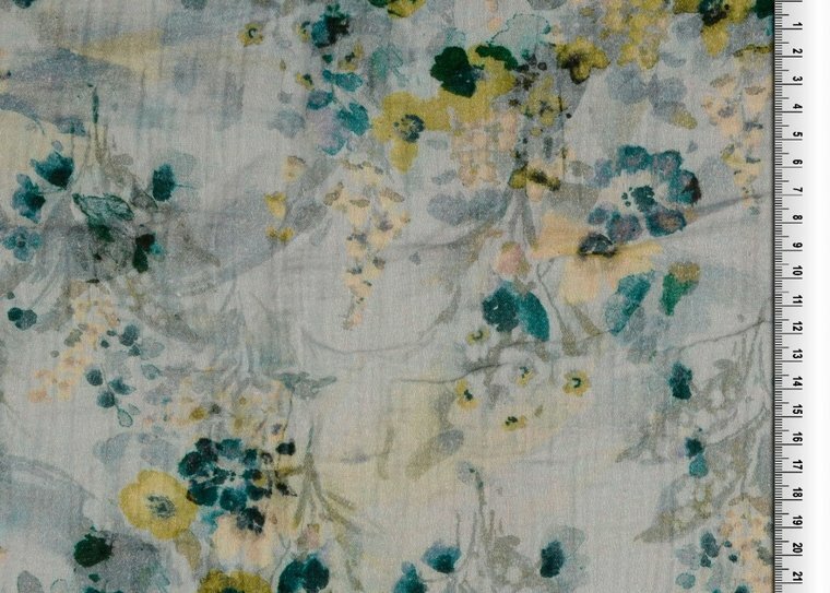 Tetra - Bloemenprint - Lichtblauw