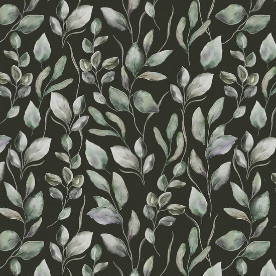 Canvas - Digital Leaves - Donkergrijs