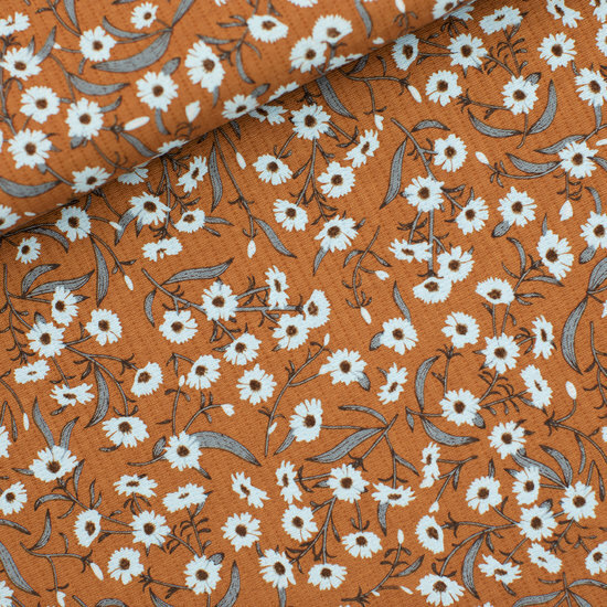 Dubbelgelaagde Dobby - Comomile - Cashew Brown