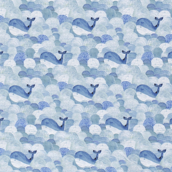 Poplin - Walvissen - Blauw