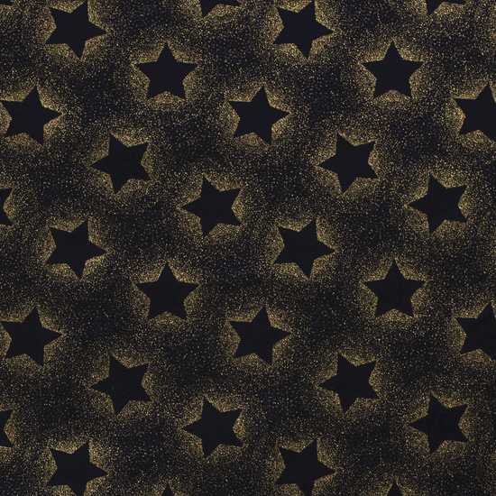 Poplin - Kerst Sterren Foil - Navy
