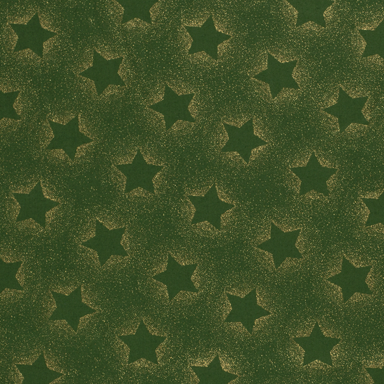 Poplin - Kerst Sterren Foil - Groen