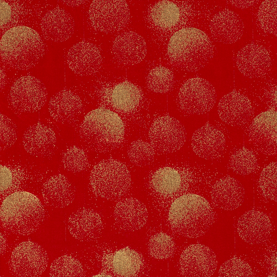 Poplin - Kerstballen Foil - Rood