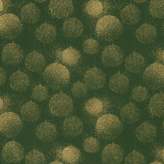 Poplin - Kerstballen Foil - Groen
