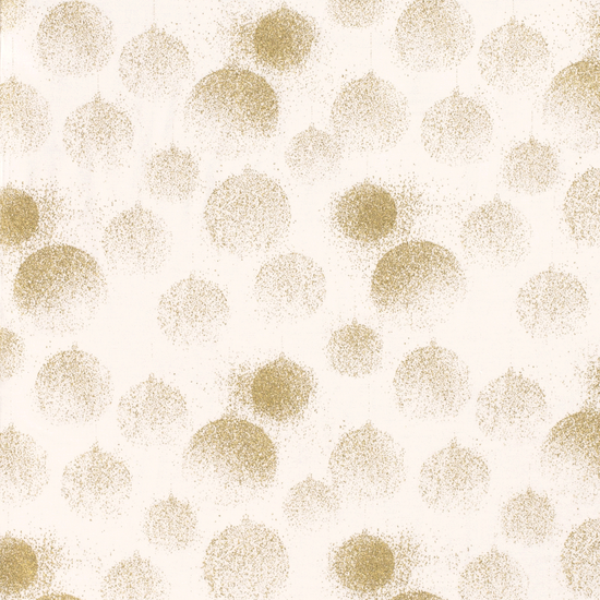 Poplin - Kerstballen Foil - Ecru