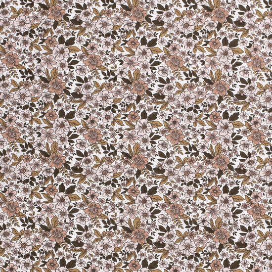 Poplin - Bloemen - Zalmroze