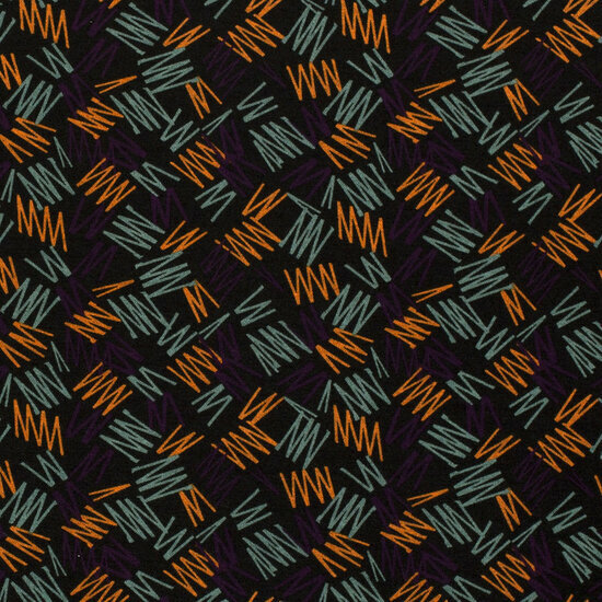 Polyester Viscose - Zigzag - Zwart
