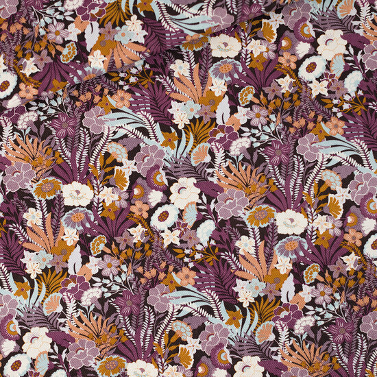 Canvas Gabardine Twill - Flower Wealth - Nocturne Paars
