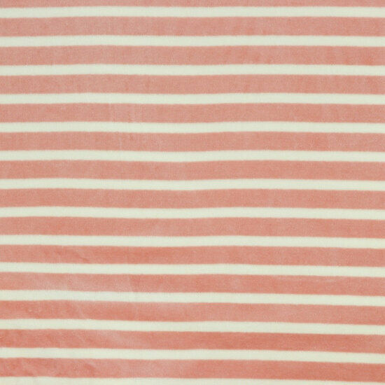 Nicky Velours - Yarn Dyed Stripes - Roze/Ecru