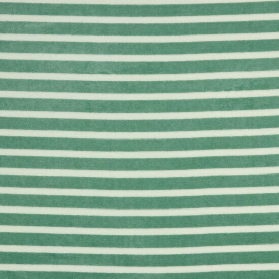 Nicky Velours - Yarn Dyed Stripes - Oudgroen/Ecru