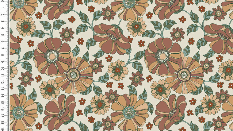Jersey - Vintage Flower - Beige