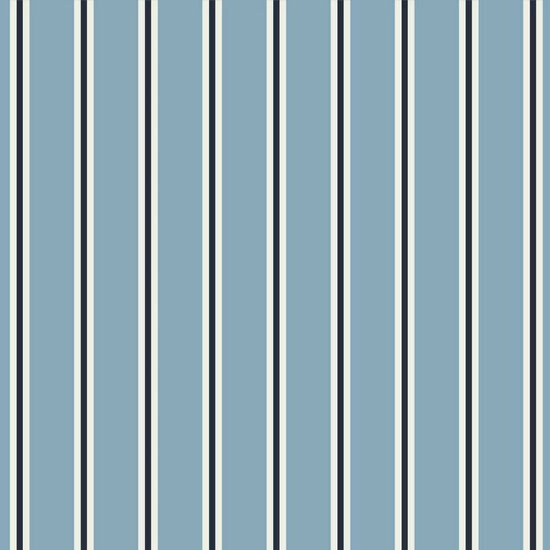 Poplin - Stripes - Lichtblauw/Navy