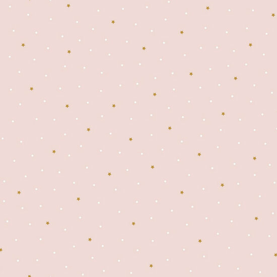 Poplin - Dots and Stars - Lichtroze