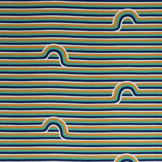 Jersey - Rainbow Stripes - Oker/Donkerblauw/Groen