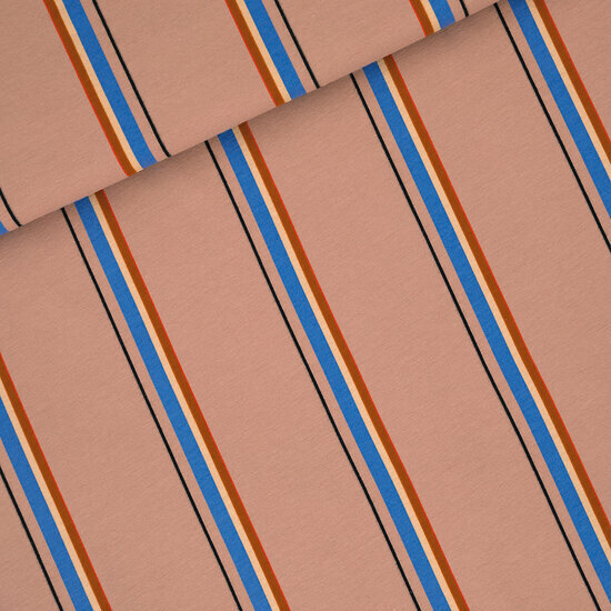 French Terry - Lines - Caf&amp;#x0082; Au Lait
