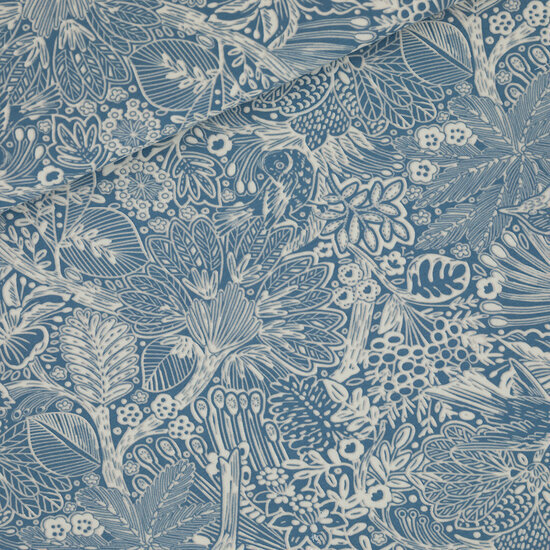 French Terry - Twittering Forest - Lentemeer Blauw