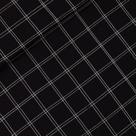 French Terry - Double Grid - Zwart