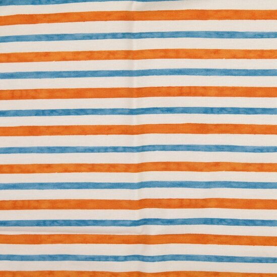 Jersey - Stripes - Lichtgrijs&Blauw&Roest