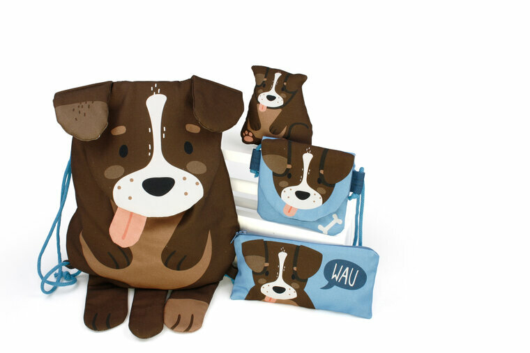 Canvas - Paneel Dierentas Hond - Blauw