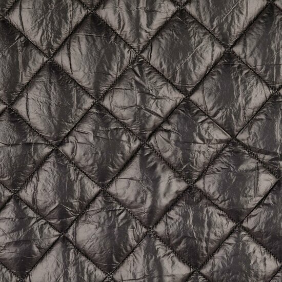 Matelassé - Uni Quilted - Zwart