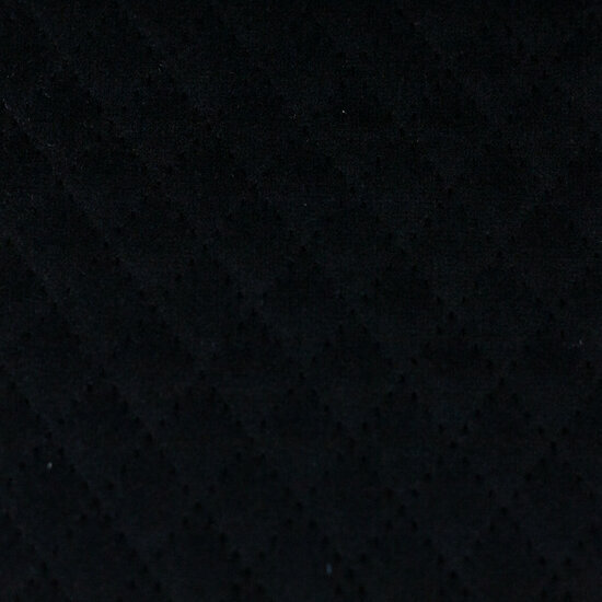 Matelassé - Uni Fluweel Quilted - Zwart