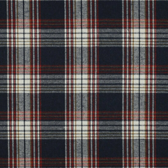 Flanel - Checks Yarn Dyed - Navy-Ecru-Rood