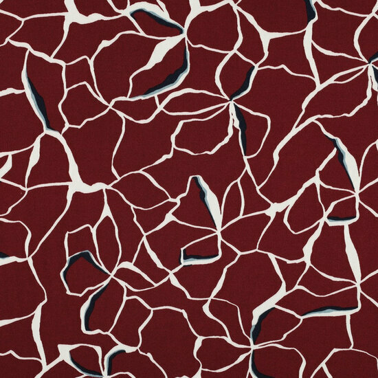 Viscose Stretch - Flowers - Berry