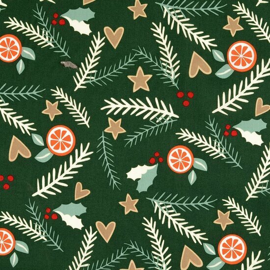 Poplin - Kerst - Groen