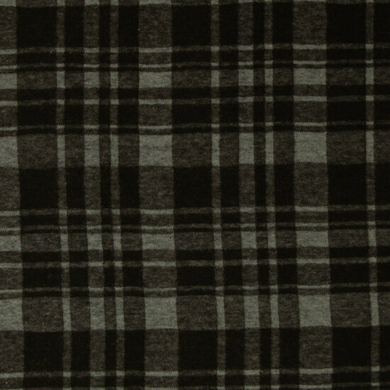 Jacquard Jersey - Geruit - Zwart-Grijs