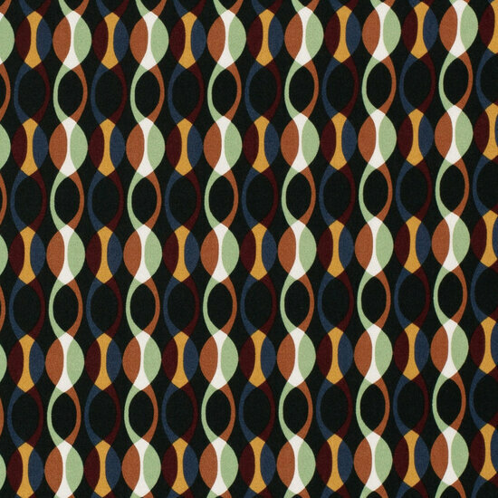 Viscose Twill - Abstract - Donkergroen
