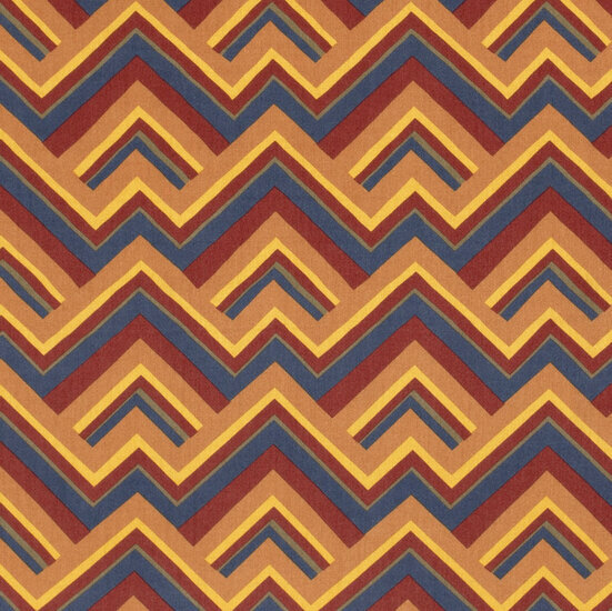 Viscose - Zigzag - Brique-Bordeaux-Blauw