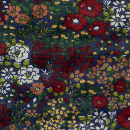Canvas - Flowers - Donkerblauw