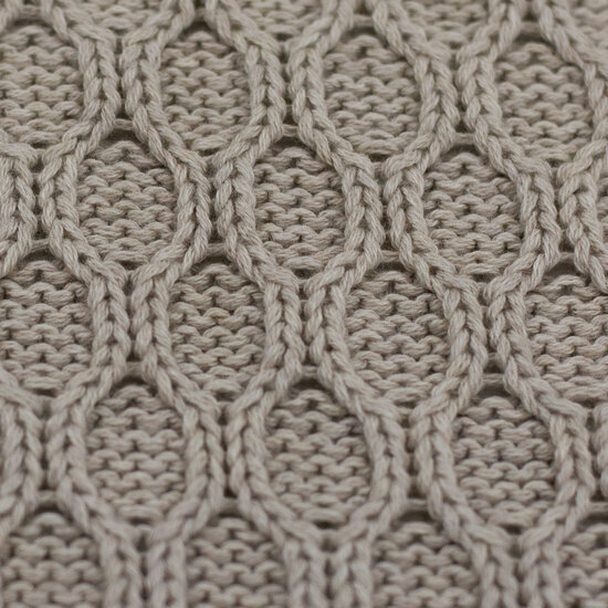 Gebreid - Uni met Motief - Beige