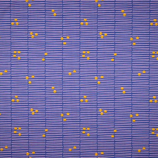 Poplin - Broken Stripe - Koningsblauw-Lichtroze