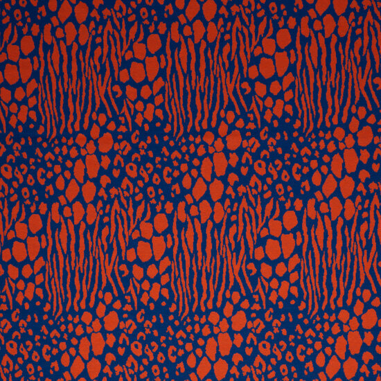 Interlock - Oranje Vlekken - Kobalt