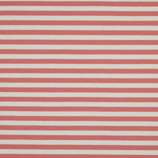 French Terry - Yarn Dyed Stripes - Roze-Ecru