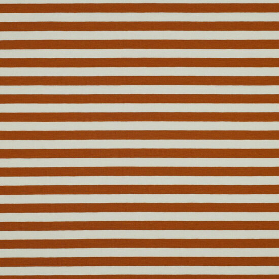 French Terry - Yarn Dyed Stripes - Lichtbruin-Ecru